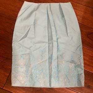 Dana Buchman Skirt Size 6 Blue Embroidery